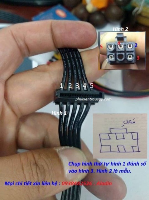 Dây Nguồn 6pin ra 3 sata