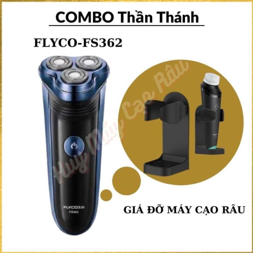 [Free Ship] Combo Máy Cạo Râu FLYCO FS362 và Gía Đỡ Máy Cạo Râu dán tường tiện dụng (HUY MÁY CẠO RÂU)