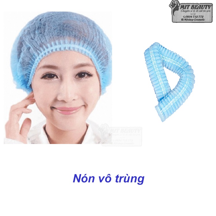 Nón Giấy Vô Trùng Bảo Thạch  - Nón Con Sâu Phẫu Thuật - Bao Trùm Đầu Con Sâu 50 cái tiệt trùng