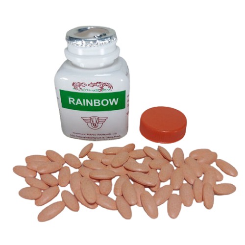 thuốc gà đá- RAINBOW-  [ COMBO 5 LỌ  x 100 VIÊN ]   -NUÔI TĂNG CƠ BẮP CHO GÀ ĐÁ