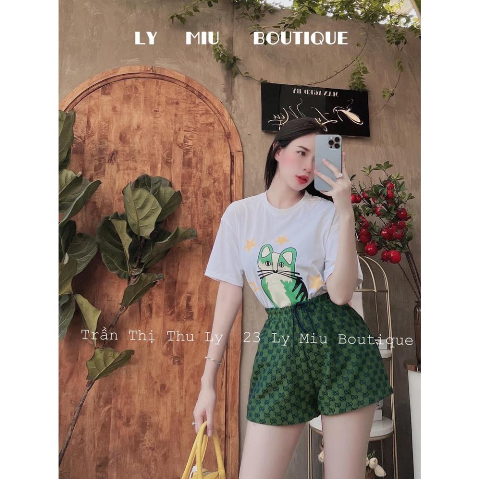 [ 𝐅𝐑𝐄𝐄 𝐒𝐇𝐈𝐏 ] BỘ ÁO THUN MÈO XANH QUẦN ĐŨI CHỮ ĐỒ BỘ NGẮN TAY