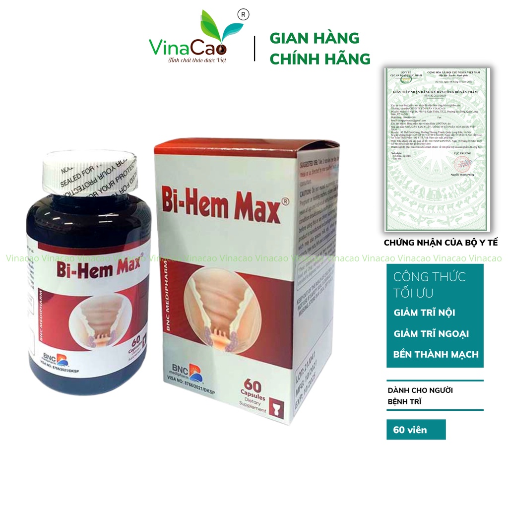 [CHÍNH HÃNG] Viên uống Bi-Hem Max giải pháp cho người trĩ nội, trĩ ngoại không cần phẫu thuật