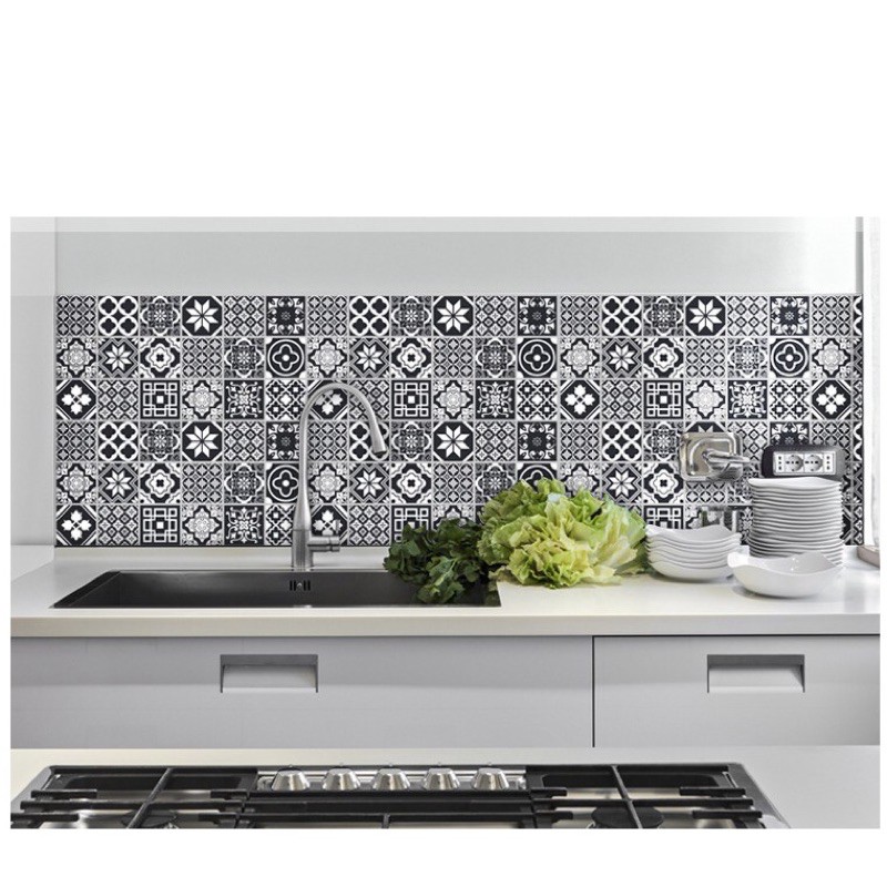 Decal gạch bông dán bếp khổ 60cm