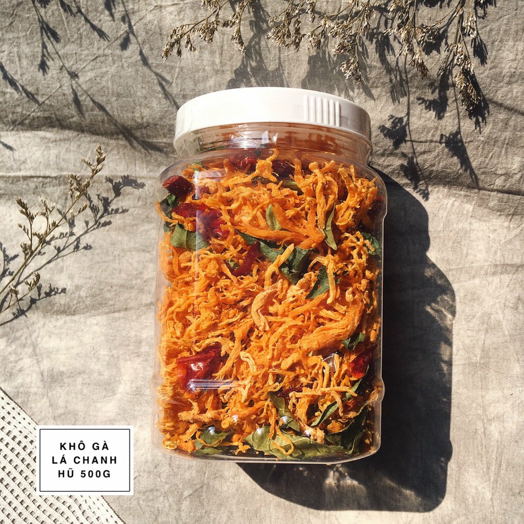 Khô Gà Lá Chanh Loại 1 Siêu Ngon (Ngon - Đậm vị ) Hũ 300g và Hũ 500g - Đồ Ăn Vặt Nhà Làm | BigBuy360 - bigbuy360.vn
