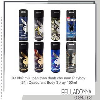 Xịt khử mùi toàn thân dành cho nam Playboy 24h Deadorant Body Spray 150ml