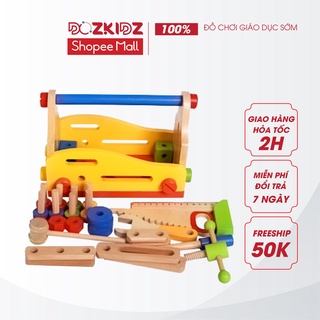 Đồ chơi bé trai, bộ dụng cụ sửa chữa, xếp hình 2 trong 1, đồ chơi gỗ thông minh cho bé yêu - DOZKIDZ