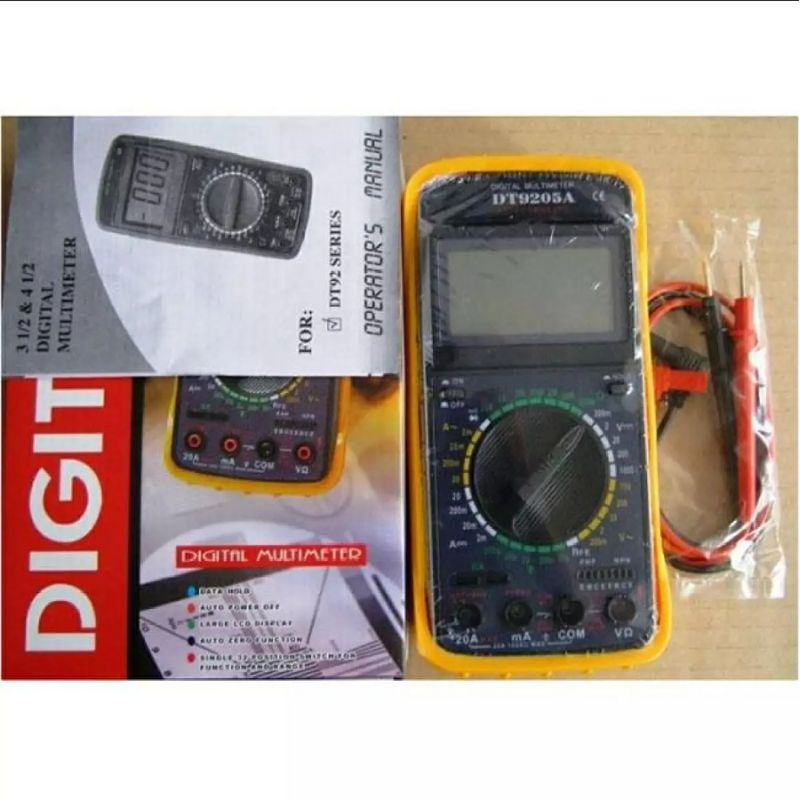 Đồng hồ đo điện vạn năng VOM DT-9205A ( Kèm Pin+ Dây Đo ) Cao Cấp