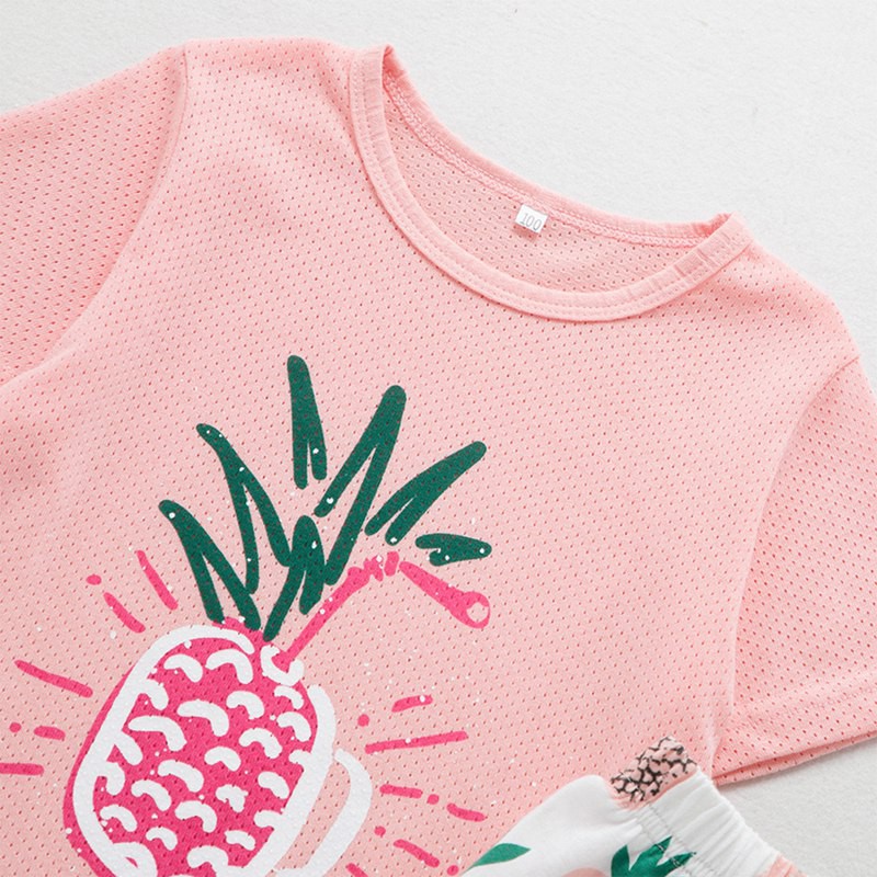 Set Áo Thun Tay Ngắn &amp; Quần Short Cho Bé Gái