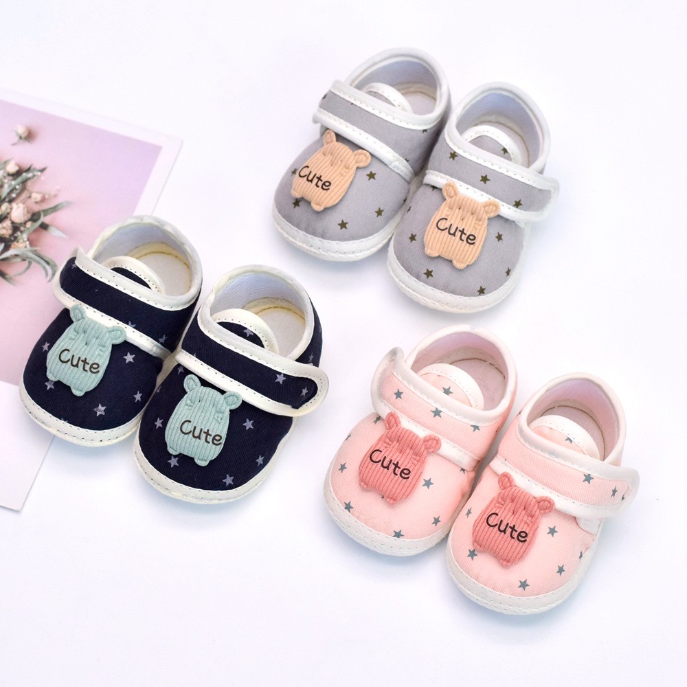 Giày tập đi vải cho bé Jasmine Baby cotton có chống trượt