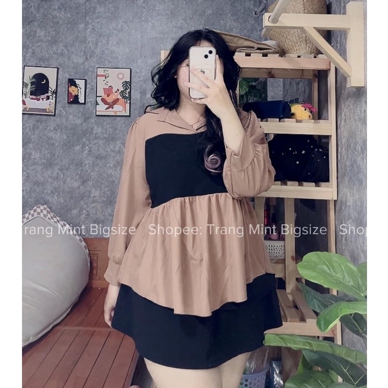 Áo Kiểu Babydoll Phối Bigsize Dễ Thương 60-95kg