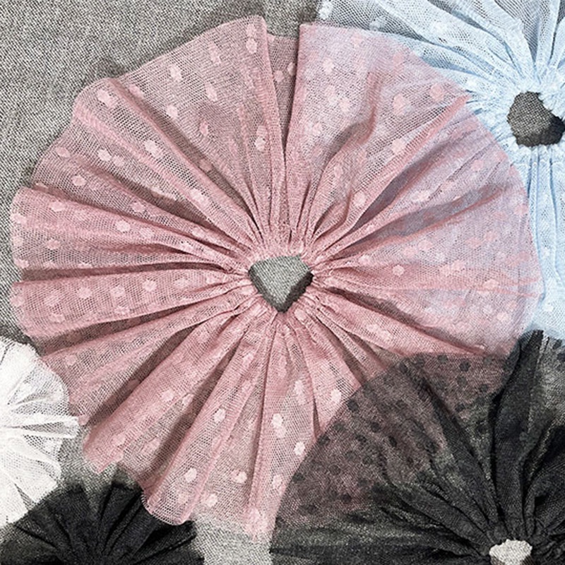 Dây Cột Tóc Lưới Chấm Bi Thanh Lịch Kiểu Nhật Hàn