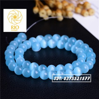 Hạt đá lẻ mix vòng tay trang sức handmade mắt mèo xanh ngọc