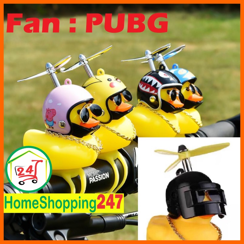 Vịt Giang Hồ Đội Mũ PUBG Phát Sáng Gắn Xe Đạp ,Xe Máy ,Ô Tô Có Đèn Chong Chóng, dây truyền, kính đen, đèn rung, đai, keo