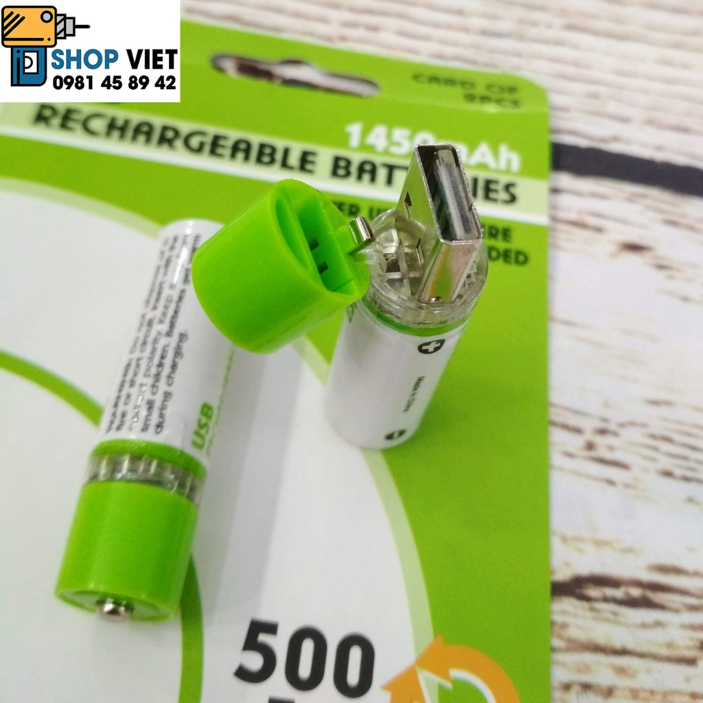 SV Pin sạc AA 1450mAH cổng USB thân thiện môi trường