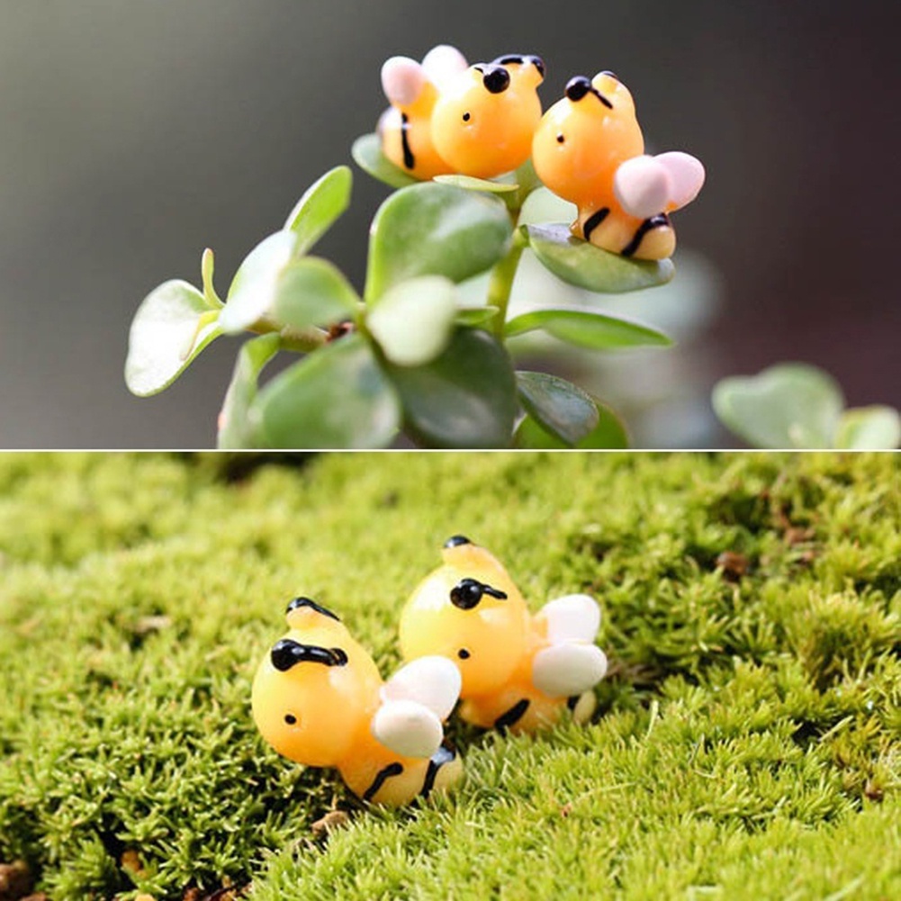 【SPP】6Pcs Cute Miniature Bees Micro Landscape Ornaments Decor for DIY Fairy Garden