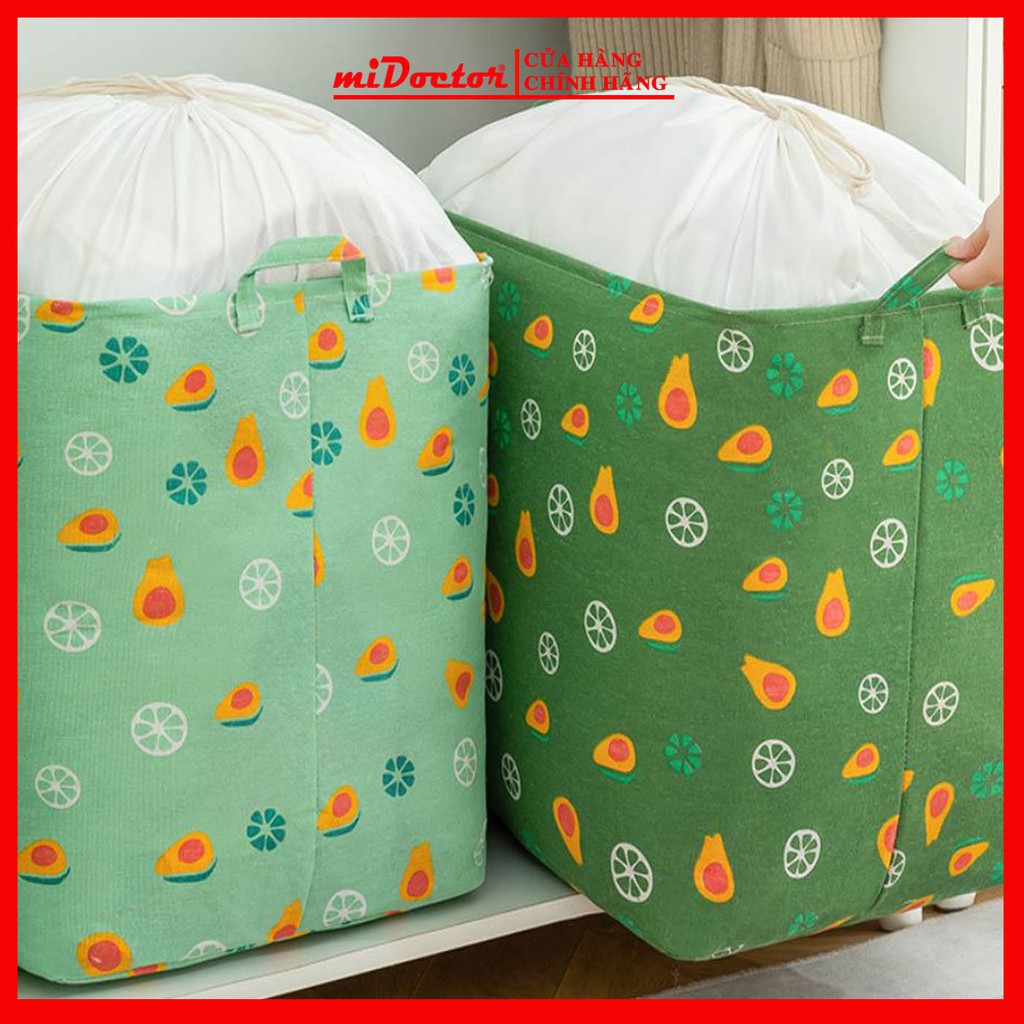[CỠ ĐẠI - HÀNG CAO CẤP] Túi Bạt Đựng Quần Áo, Chăn Mền Gấp Gọn Cỡ Đại 50x40x50cm miDoctor