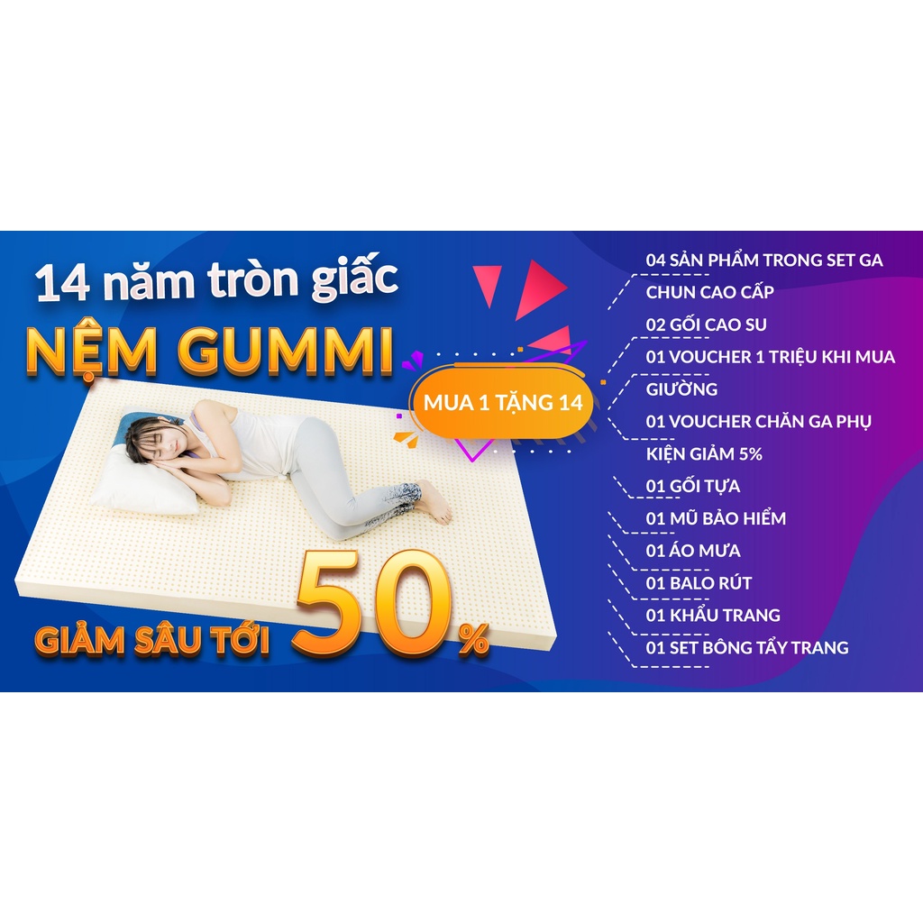 Gối ôm Cao su Gummi Body 20*100*20 cm 100% cao su thiên nhiên kháng khuẩn khử mùi bảo hành bởi Vua Nệm