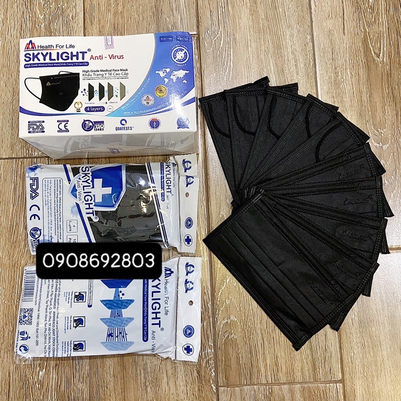 Khẩu trang y tế giấy kháng khuẩn 4 lớp hộp 50c SKYLIGHT