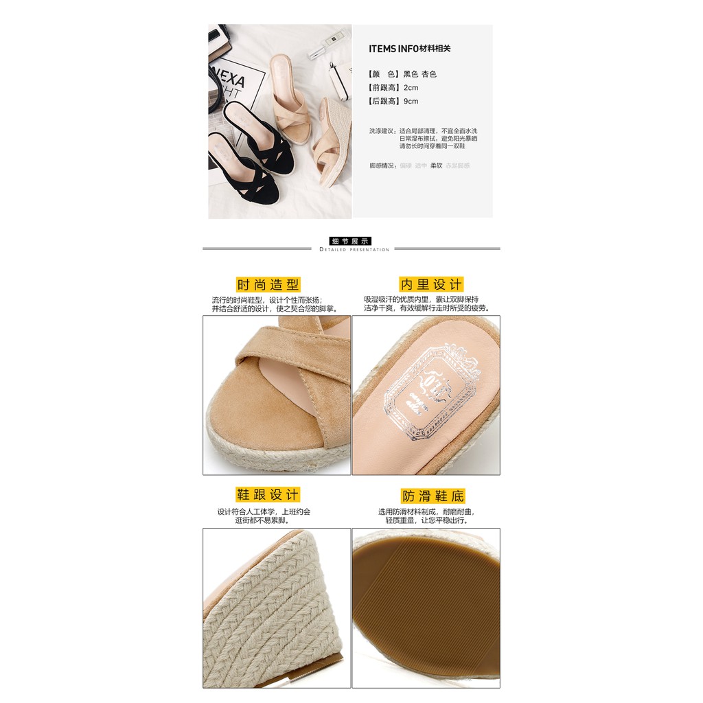 Dép Đế Xuồng 3.54 Inch Size 34-39 Thời Trang Nữ