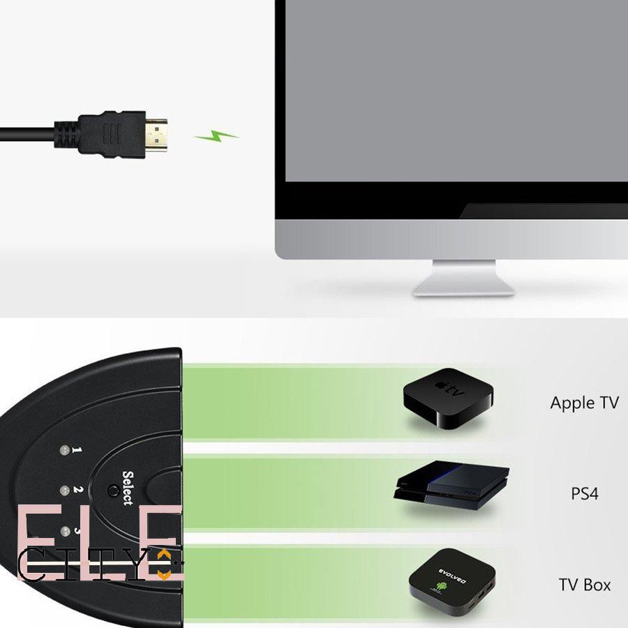 111ele} 3 HDMI Ports In and 1 HDMI Out Full HD 1080P HDMI Switch 3D Display