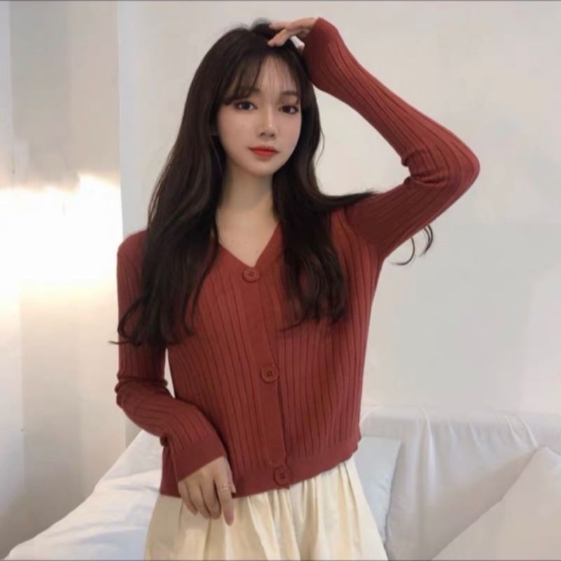 Áo khoác len cardigan tăm phối khuy xinh xinh [ Quảng Châu | BigBuy360 - bigbuy360.vn