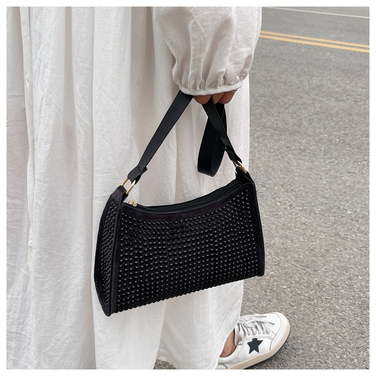 Túi Xách JASMIN NOIR Da PU Đính Kim Cương Giả Thời Trang Cho Nữ