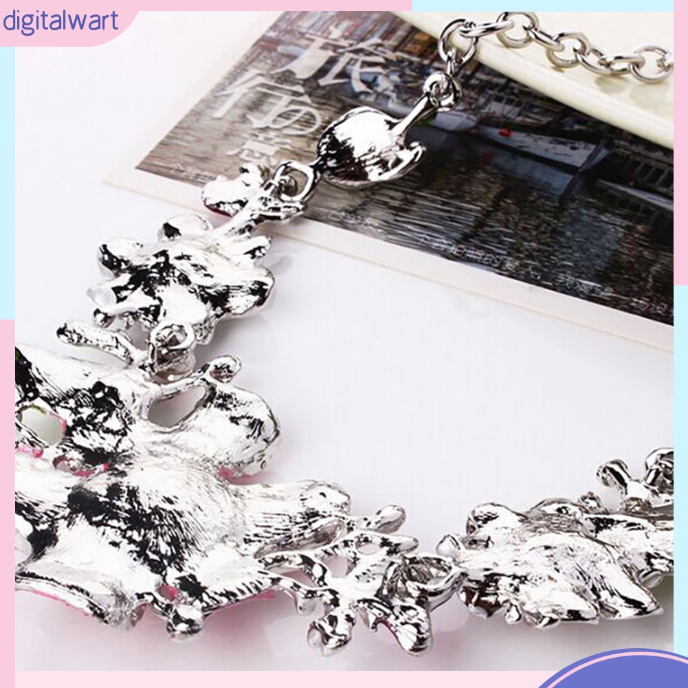 Bộ Vòng cổ + Bông Tai Đính Đá Hình Hoa Nhiều Màu Cho Nữ