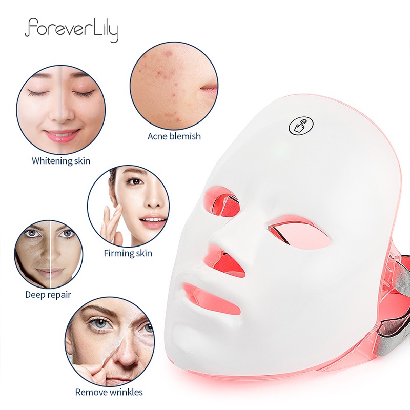 Mặt Nạ Đèn LED Photon Trẻ Hóa Làn Da Chống Nếp Nhăn Làm Sáng Da 7 Màu Tùy Chọn Hiệu Foreverlily