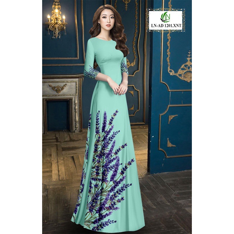 Vải Áo Dài Tằm Ý Hoa Lavender
