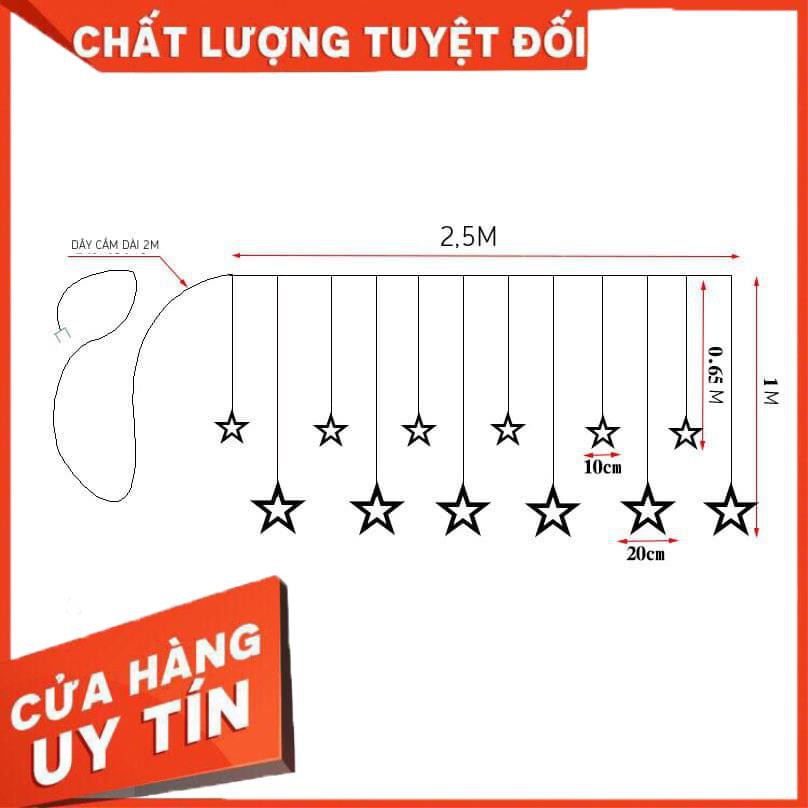 [XẢ KHO+FREE SHIP] Đèn nháy dàn 12 Ngôi Sao , trái tim thả mành