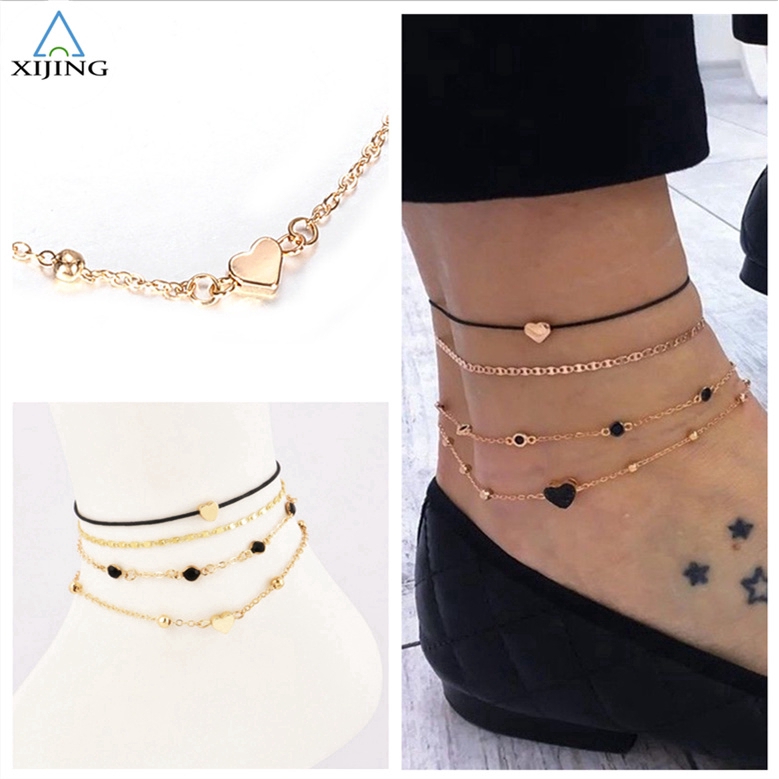 Set 4 vòng đeo chân phong cách cổ điển thanh lịch dành cho nữ