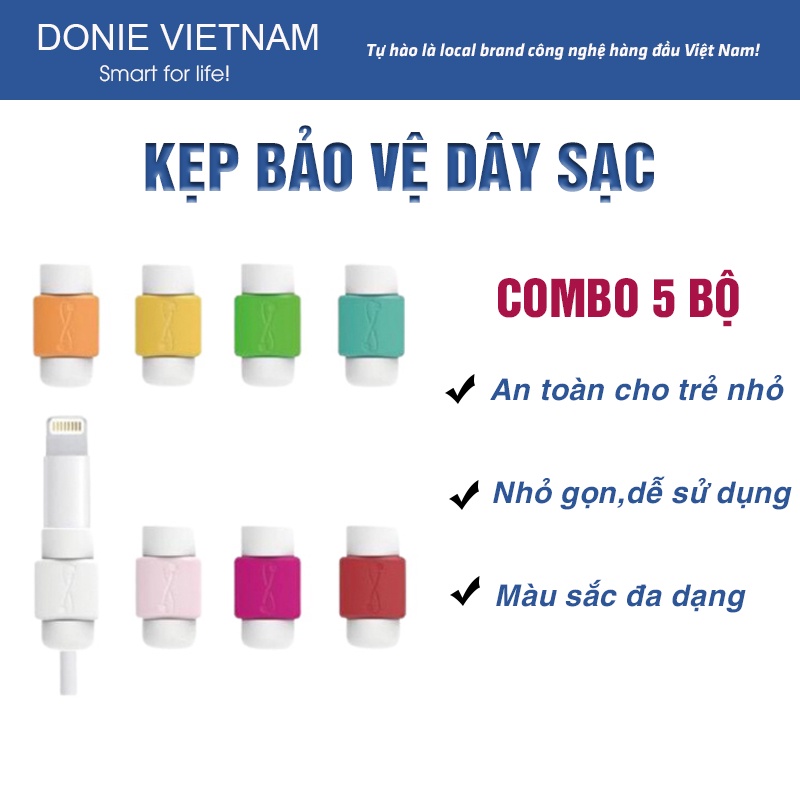 Combo 5 Bộ Kẹp Chống Gãy Bảo Vệ Dây Sạc Ipad Iphone Macbook