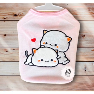 Áo Thun Ba Lỗ Mèo Hồng Cho Chó Mèo