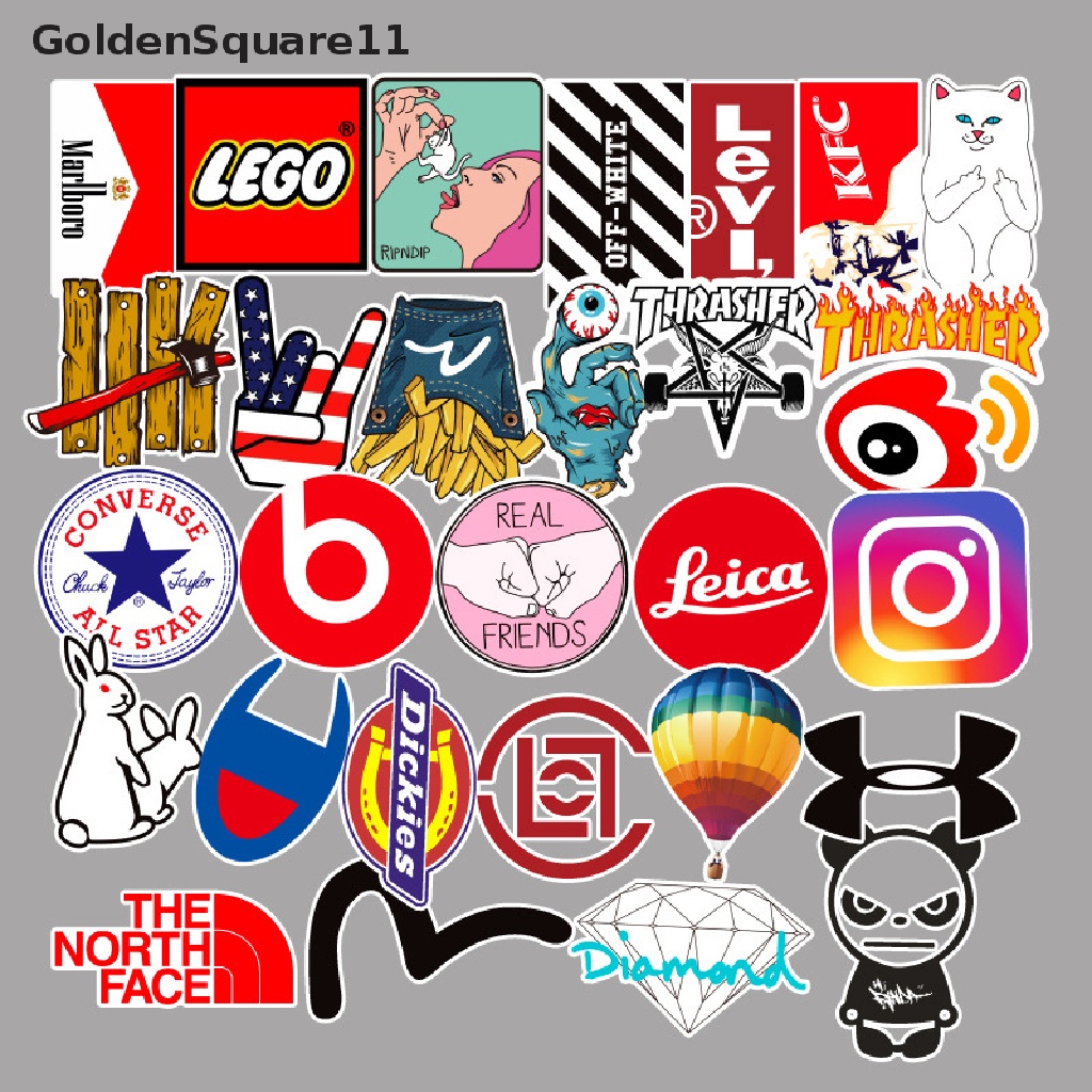 Set 100 Miếng Dán Graffiti Thời Trang Cổ Điển Dùng Trang Trí Ván Trượt / Laptop / Xe Hơi Goldsquare11
