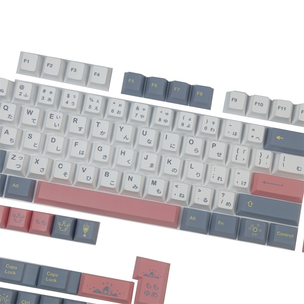 Nút Bàn Phím Gmk Momo Yume Keycap | Bộ 140 Phím Màu Nhuộm PBT Chất Lượng Cao | Bàn Phím Cơ Thích Hợp Cho 61/71/75/87/104.etc