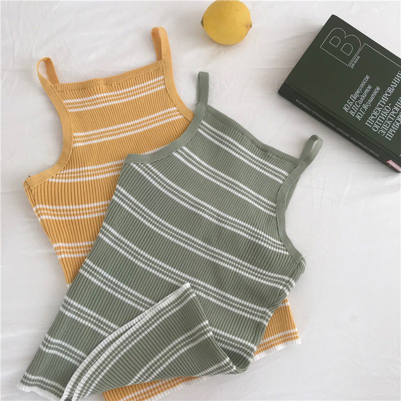 [Baywellfashion]Áo dệt kim hai dây dáng ôm gợi cảm cho nữ | BigBuy360 - bigbuy360.vn