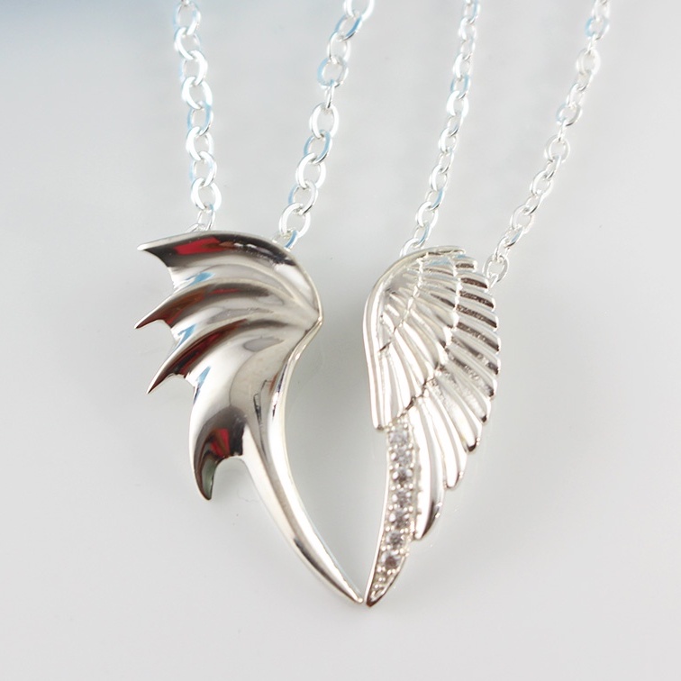 Dây chuyền cặp đôi bạc cánh thiên thần DCD0007 Trang Sức TNJ