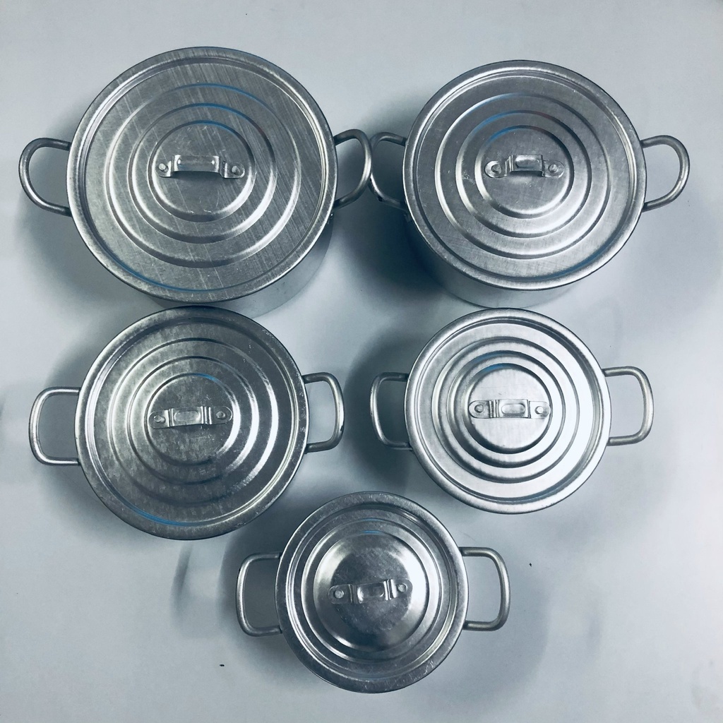 Bộ nồi nhôm cao cấp 5 Kích thước 16cm 18cm 20cm 22cm 24cm