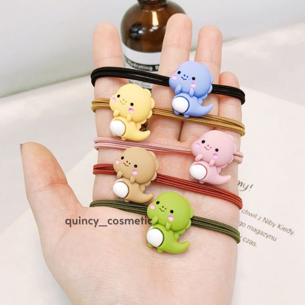 Dây Cột Tóc Co Dãn Hình Khủng Long Đáng Yêu, Dễ Thương Nhiều Màu - QUINCY COSMETIC