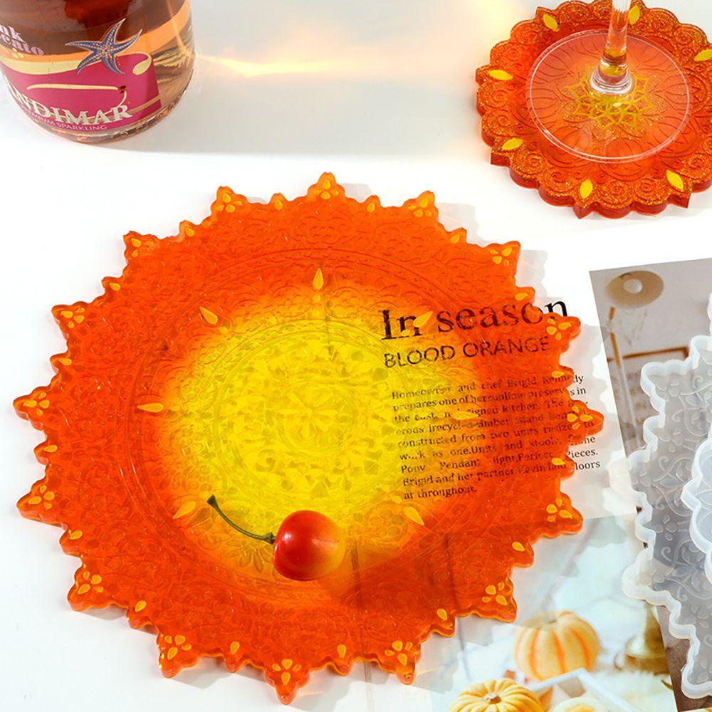 ESPO Khuôn Làm Đế Lót Ly Hình Tròn In Họa Tiết Mandala Độc Đáo Tiện Dụng