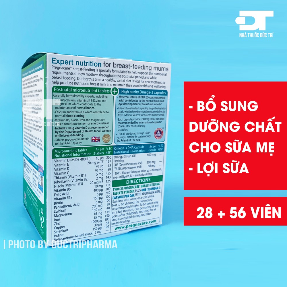 Vitabiotics Pregnacare Breastfeeding [UK] Bổ Sung Dưỡng Chất Cho Sữa Mẹ - bổ sung vitamin và lợi sữa