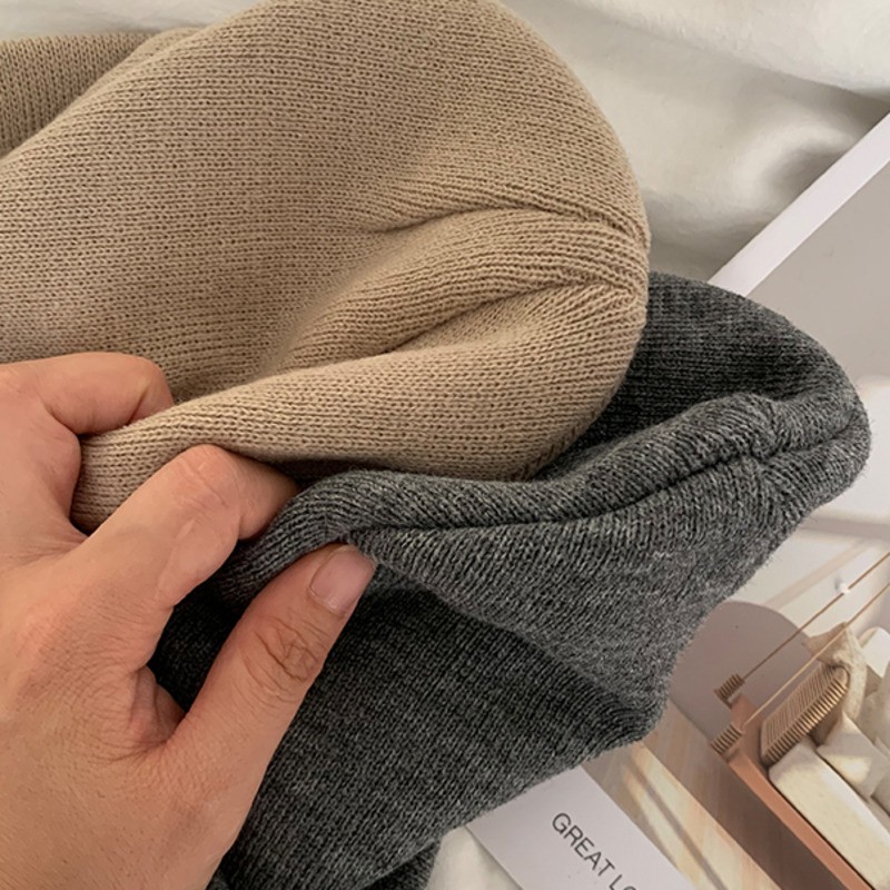 Mũ Len Dệt Kim In Chữ Phong Cách Thời Trang Hàn Quốc