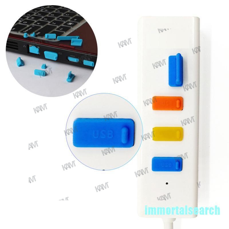 Set 16 Vỏ Bọc Cổng Sạc Laptop Bằng Silicone Co Giãn Chống Bụi