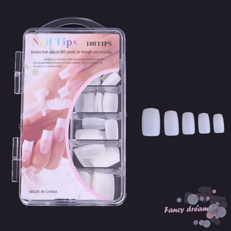 Hộp 100 móng giả trơn tập sơn