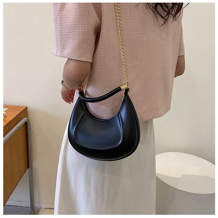Túi Xách Da PU Màu Trơn Phối Dây Xích Thời Trang Hàn Quốc Cao Cấp