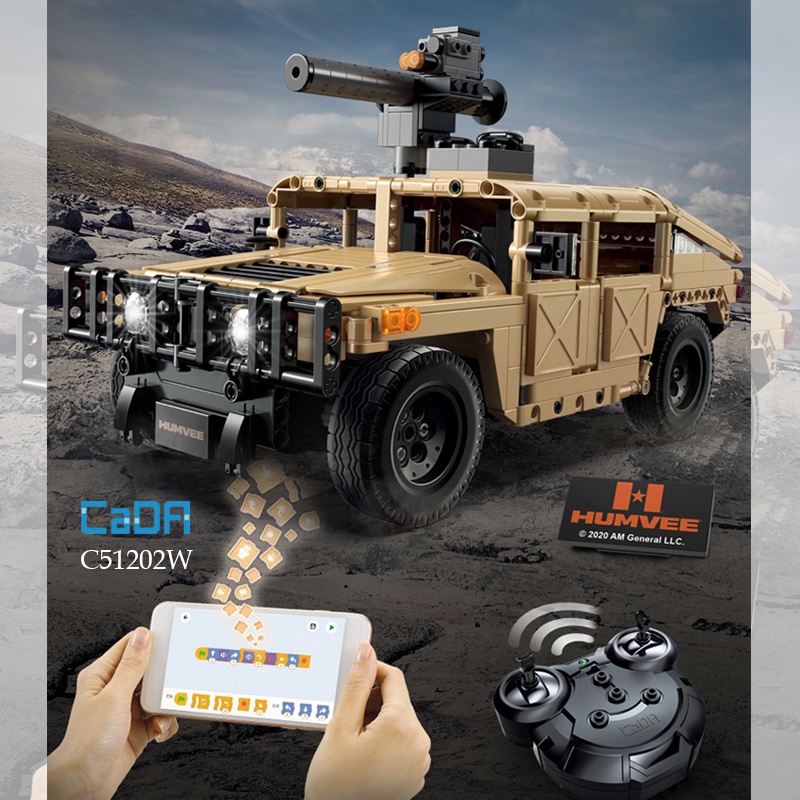 Đồ chơi lắp ráp technic mô hình Xe Địa Hình Chiến Đấu Humvee - CADA C51202W có điều khiển từ xa