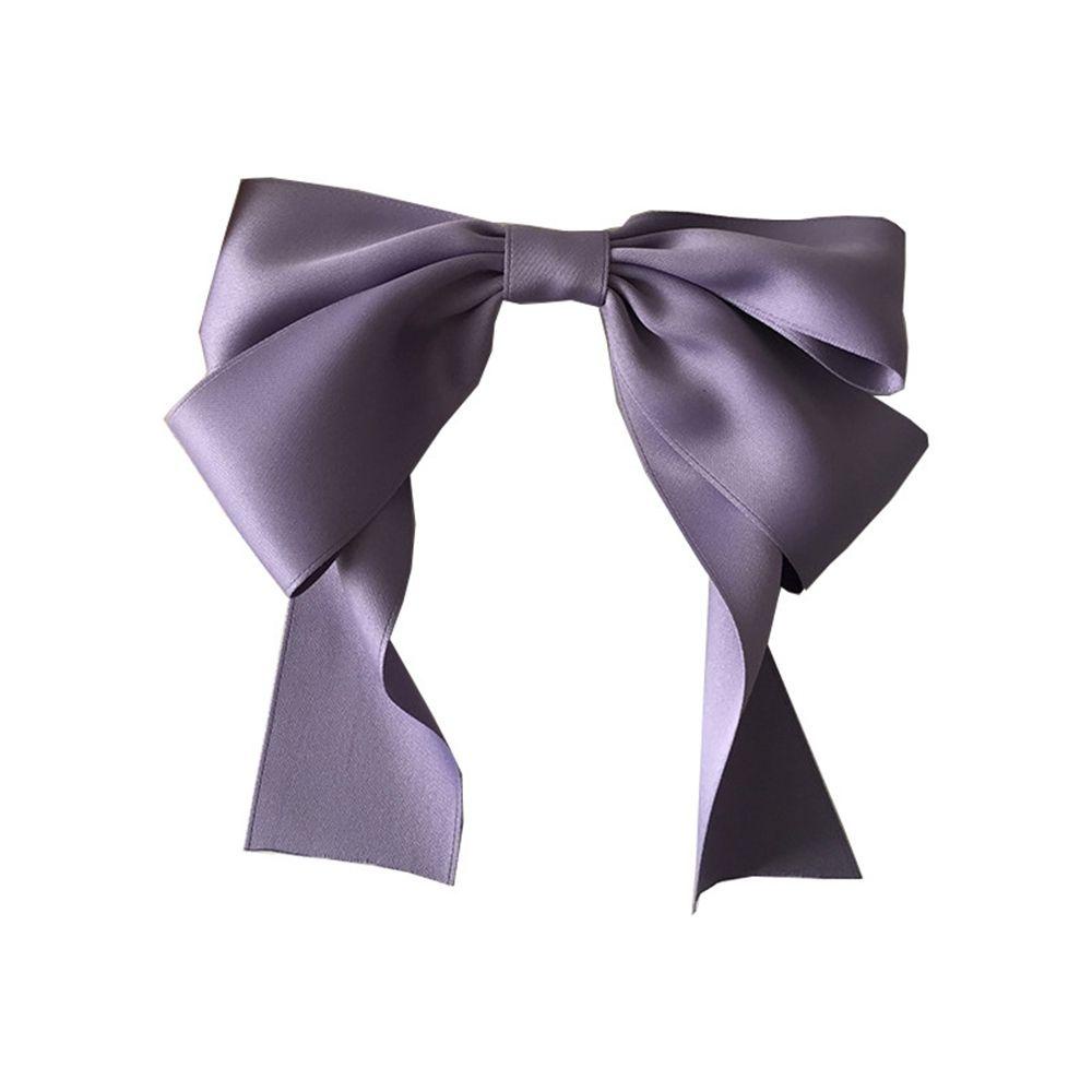 Kẹp Tóc Nơ Ruy Băng Màu Tím Xinh Xắn Cho Nữ