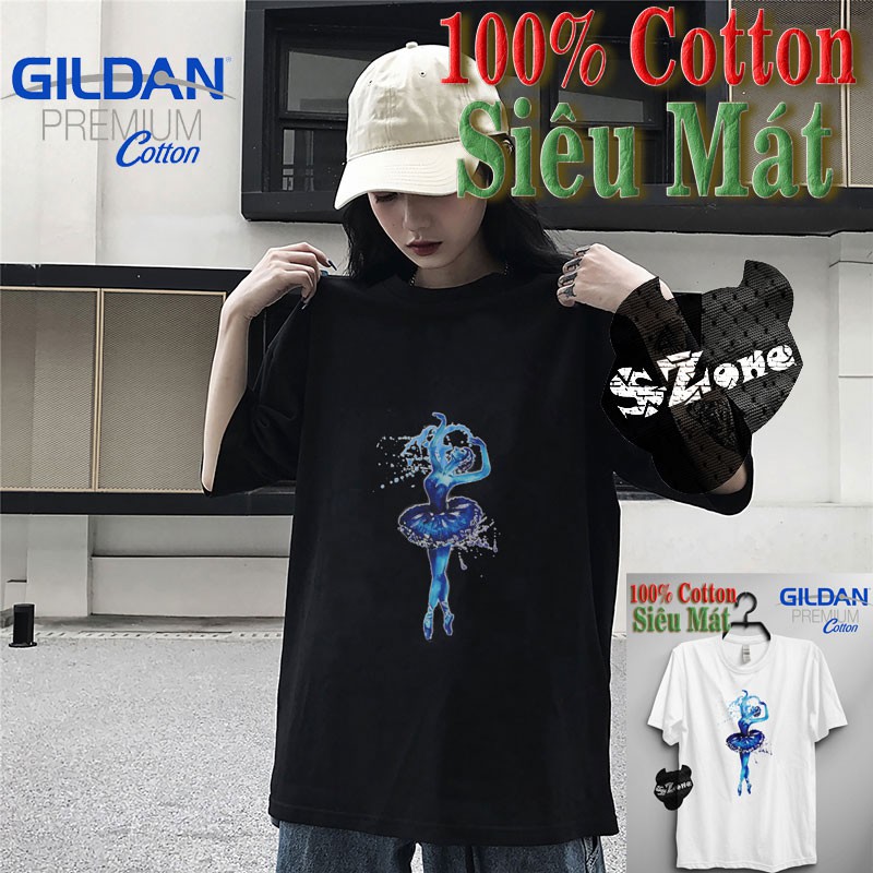 Áo Phông Nữ Cotton 100% In Hình 3D Cao Cấp Phong Cách - Áo Thun Gildan Nam Nữ Unisex Ngắn Tay Chất Mát Mùa Hè Szone PF33