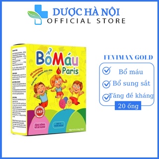 Bổ máu Paris bổ sung Acid Folic Vitamin B9, B12 cho trẻ từ 1 tuổi Hộp 20 ống 10ml
