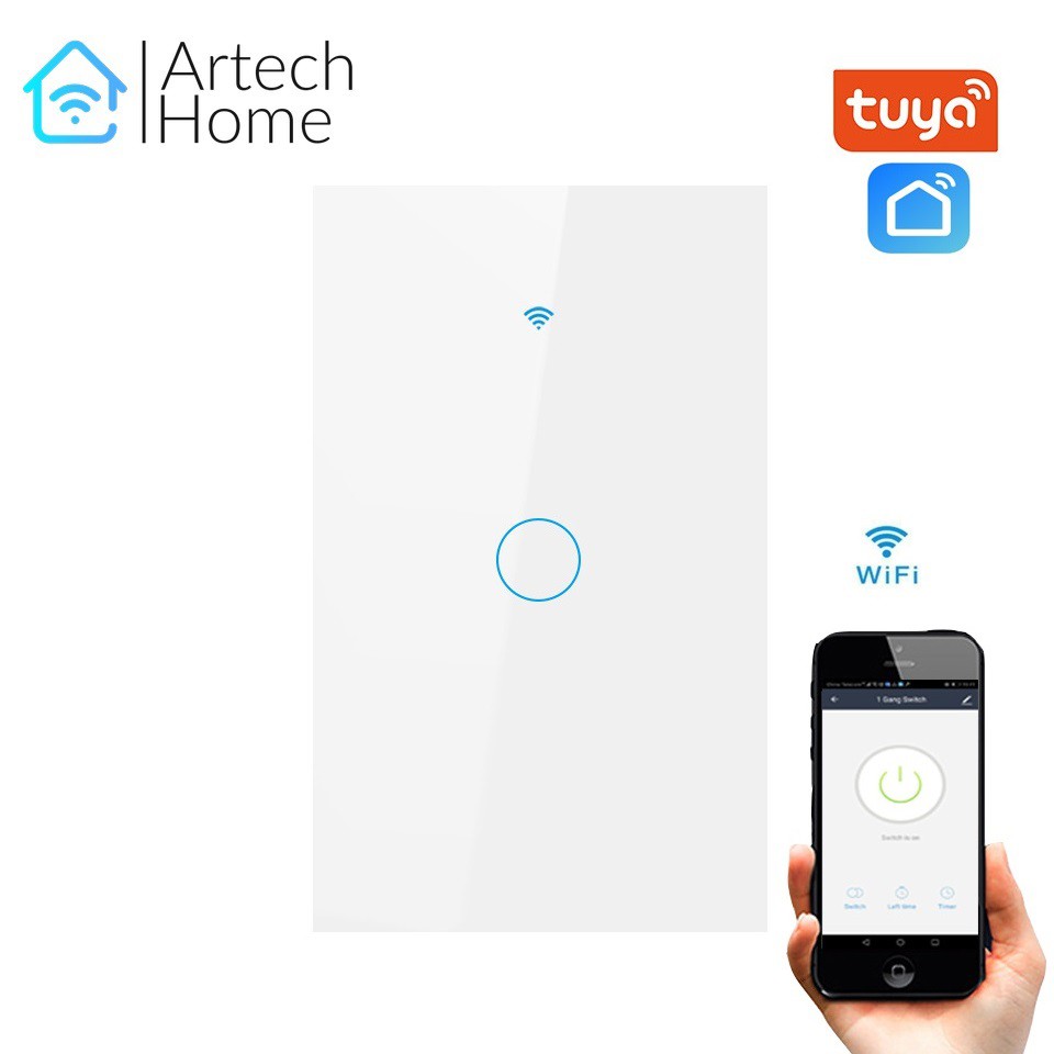 Công tắc TUYA smart cảm ứng 1 nút trắng (WIFI + RF)